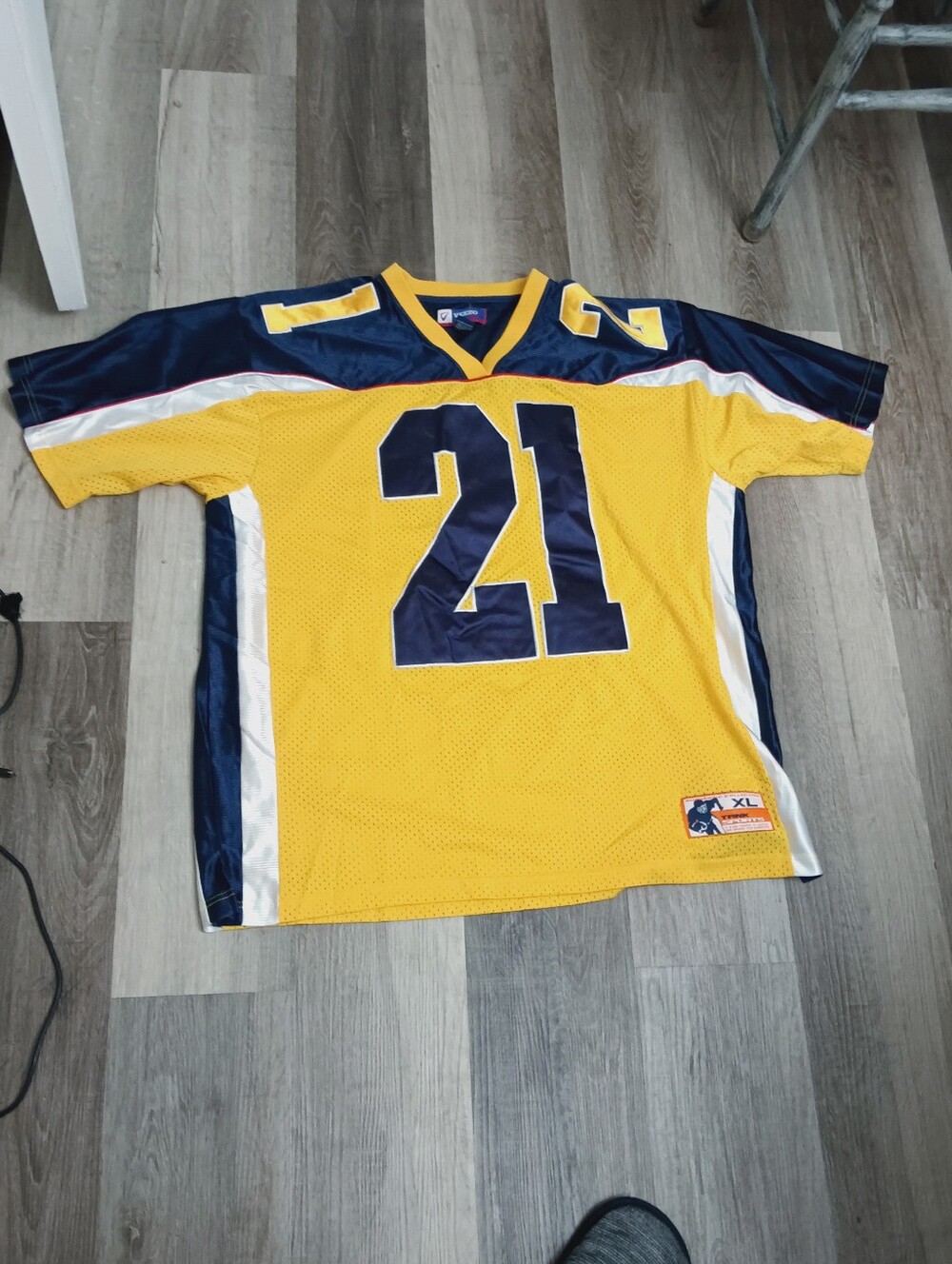Yellow & Navy #21 Men's Football Jersey - XL